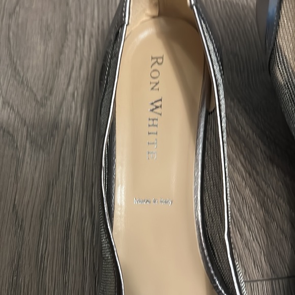 Ron White Mesh Peep Toe Wedges w/Beaded Bow - Picture 3 of 6